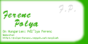 ferenc polya business card